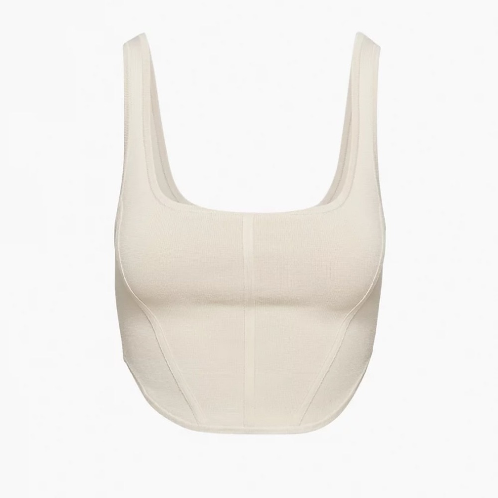 Aritzia - Babaton Sculpt Knit Bustier Tank (matte pearl)